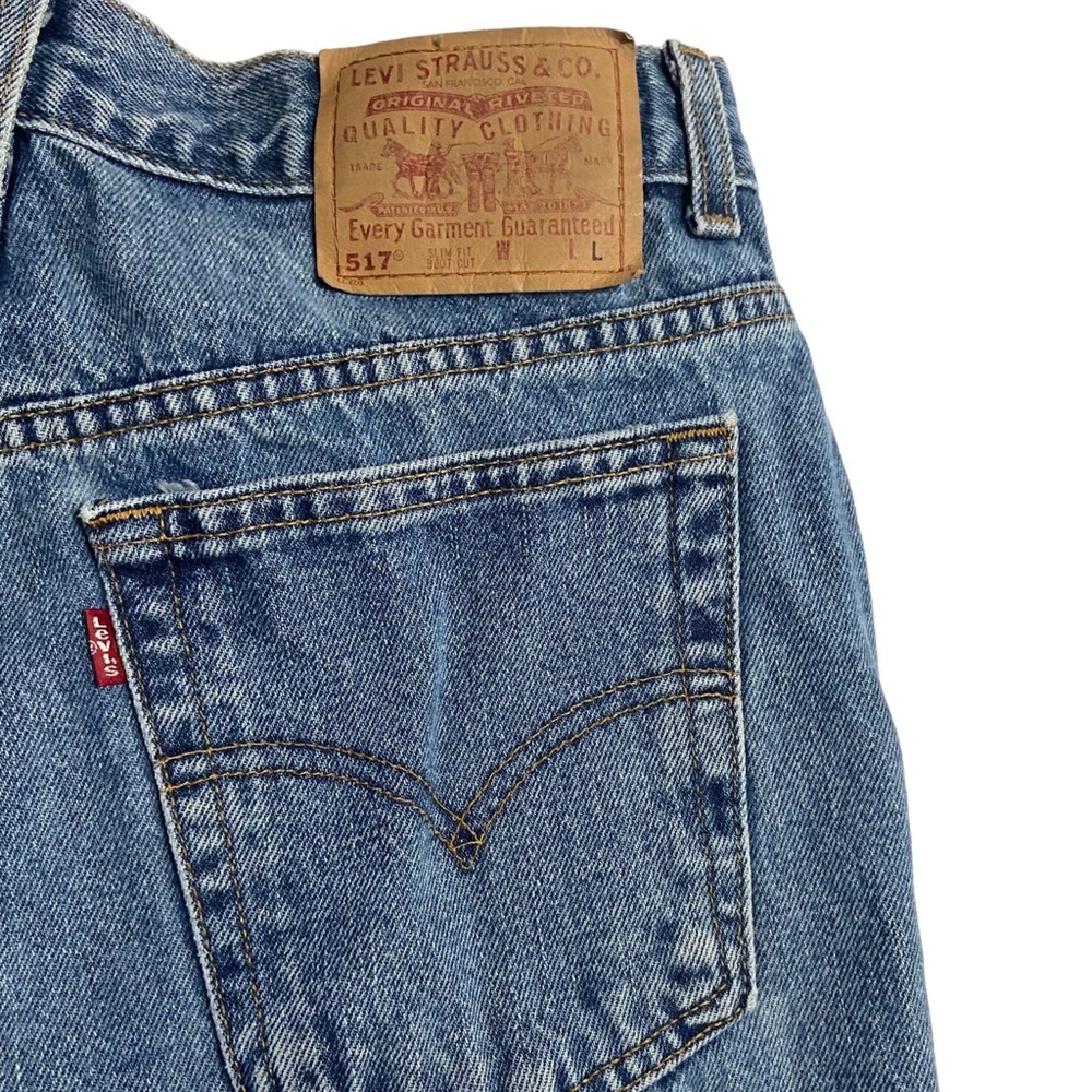 Y2K Levi’s 517 Slim Fit Bootcut Stone Washed Women’s Vintage Jeans Blue - Picture 4 of 16